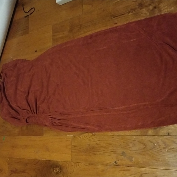 Rust and white colored party dress - Picture 2 of 4